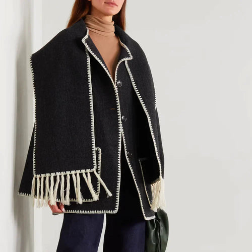 Drune | Damen Wickeljacke mit Drapiertem Vorderteil