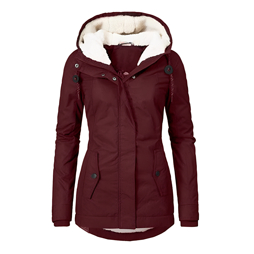 Drune | Warmer Plissierte Jacke mit Kapuze für Frauen