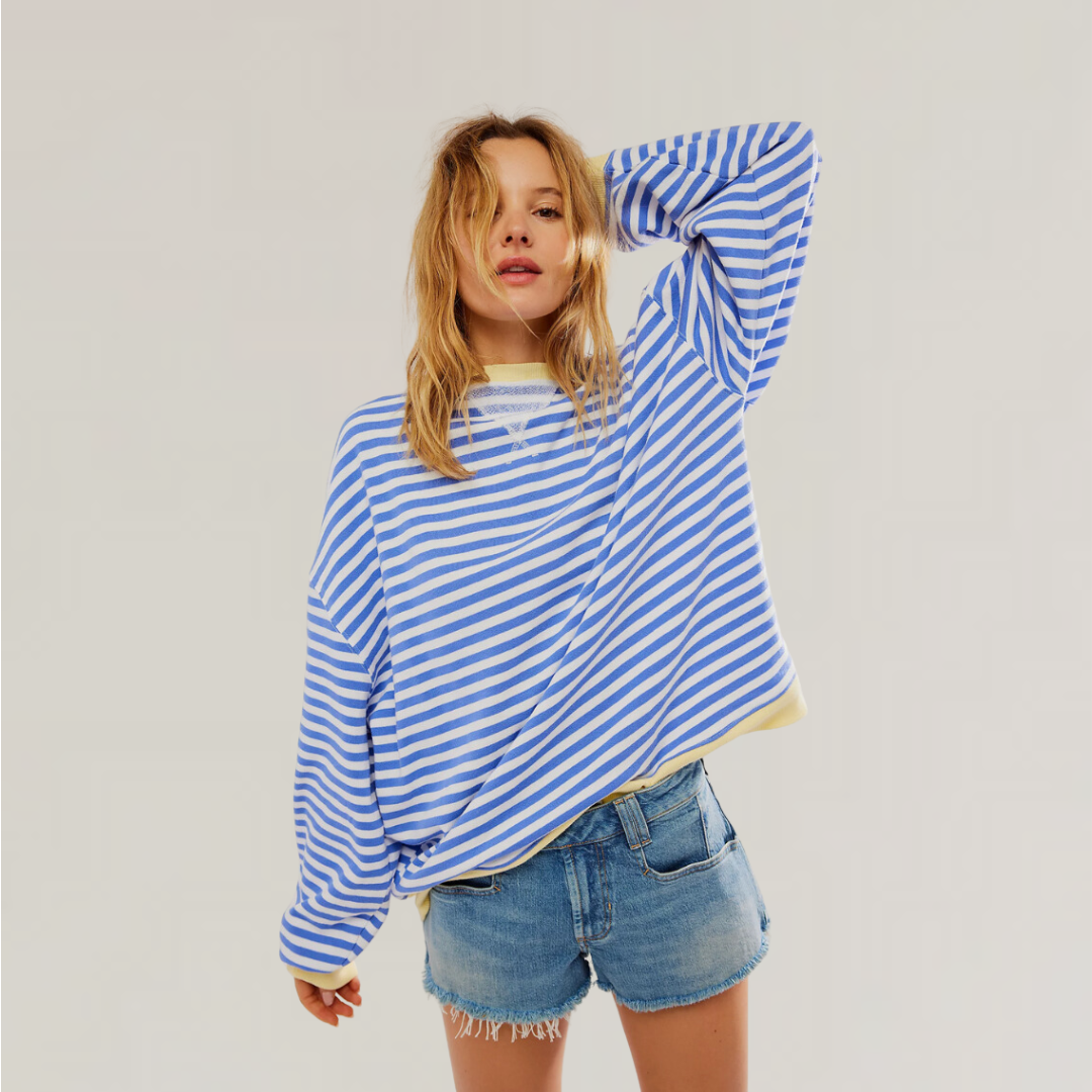 Drune | Oversized Gestreiftes Sweatshirt