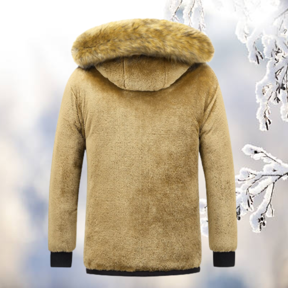 Drune | Parka Windbreaker mit Kapuze aus Kunstfell