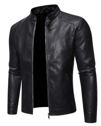 Drune | Lederjacke mit Stehkragen