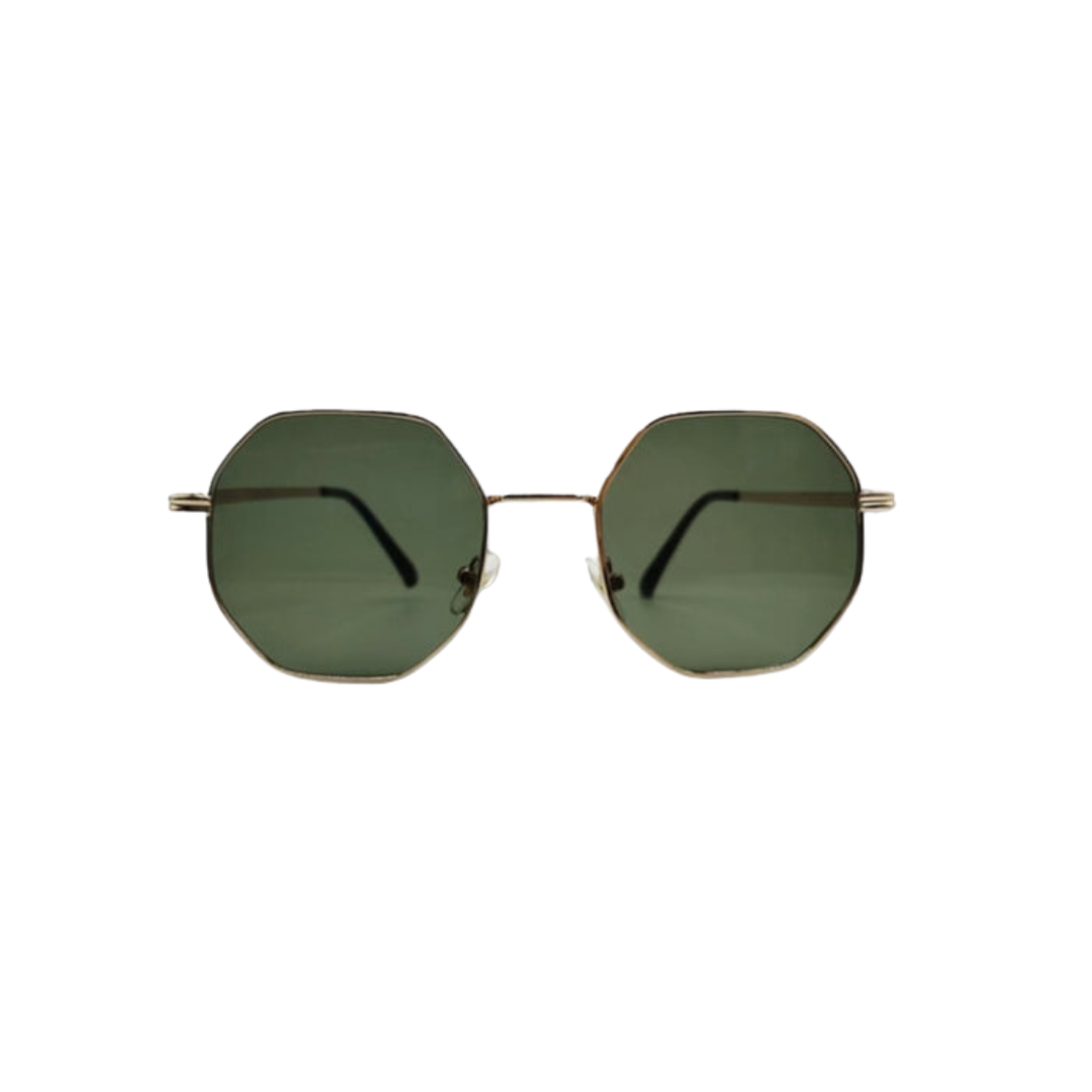 Drune Geld Sonnenbrille - Sommer - Metall Vieleckig