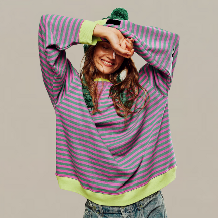 Drune | Oversized Gestreiftes Sweatshirt