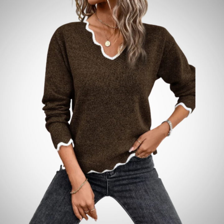 Drune | Stylischer Strickpullover mit V-Ausschnitt