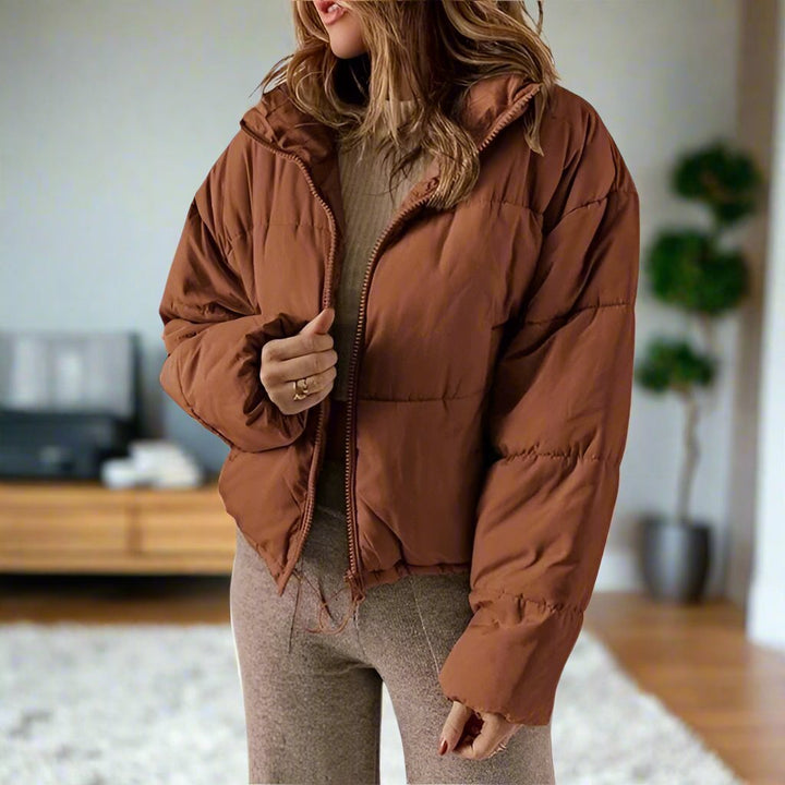Drune | Pufferjacke Kurze Länge Hoher Kragen Reißverschluss Verstellbare Passform