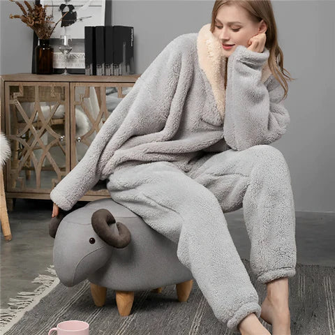Drune - Pyjama-Set aus flauschigem Fleece für die Nacht