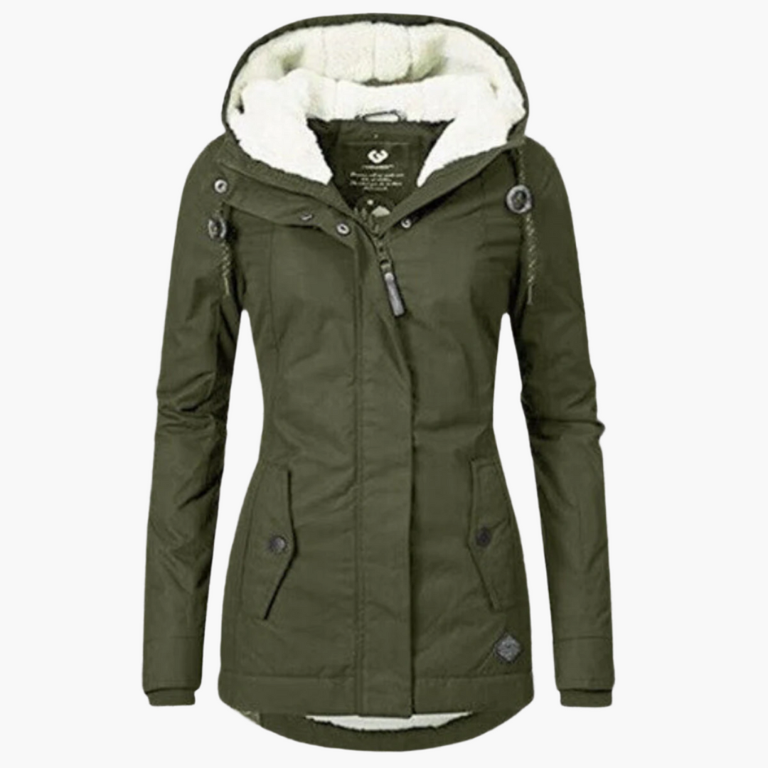 Drune | Winterjacke Sherpa-Hoodie - Modischer Parka für kalte Tage, figurbetonter Schnitt, perfekter Alltagsbegleiter