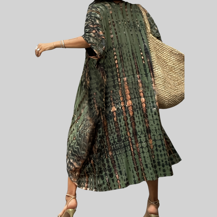 Drune Midi Kimono – Boho – Allover-Print Loose Fit