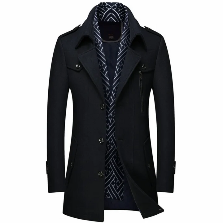Drune | Langer Mantel Herren Schwarz