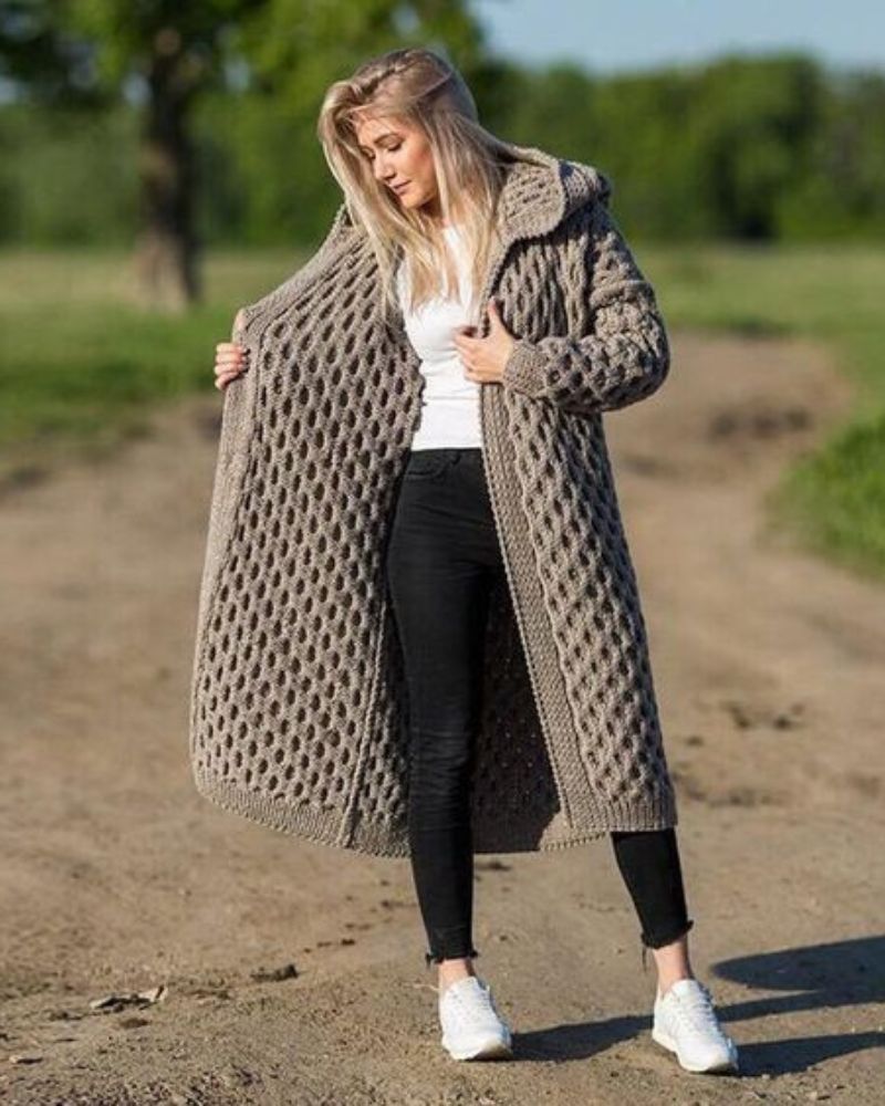 Drune Lange Strickjacke
