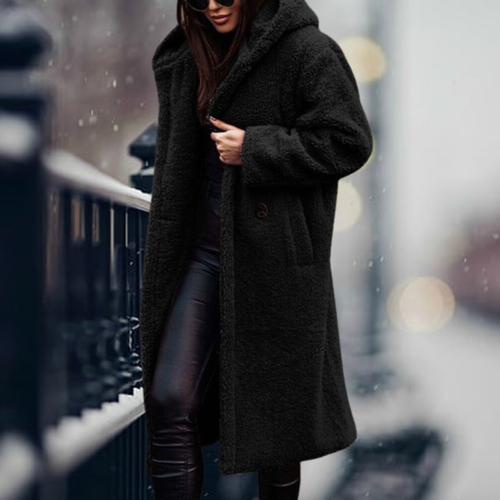 Drune | Gemütliche und elegante Jacke mit Kapuze aus Kunstleder