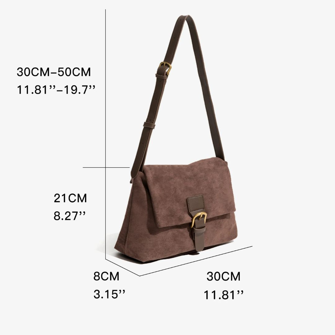 Drune | Wildleder Schultertasche für Damen - Stilvolle und Luxus Handtasche