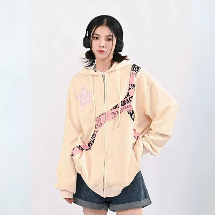 Drune | Oversized Damen Hoodie Mit Print | Bequemer Streetwear Pullover