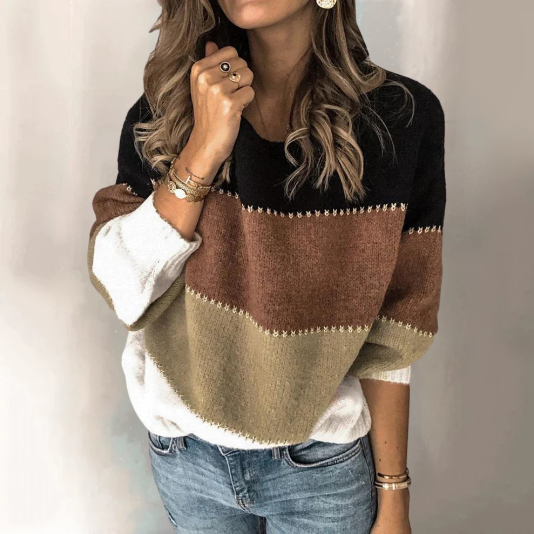 Drune | Gestreifter Pullover mit Farbkontrast