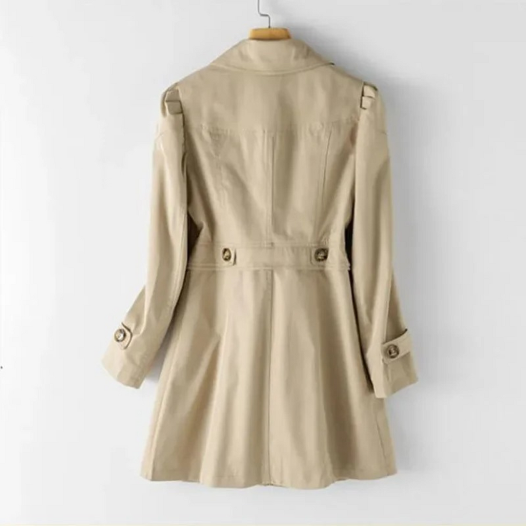 Drune | Koreanischer einreihiger mittellanger Trenchcoat für Damen