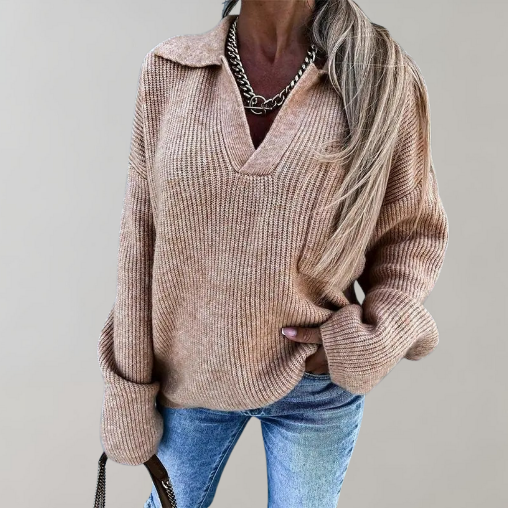 Drune | Oversized Pullover für Damen mit V-Ausschnitt