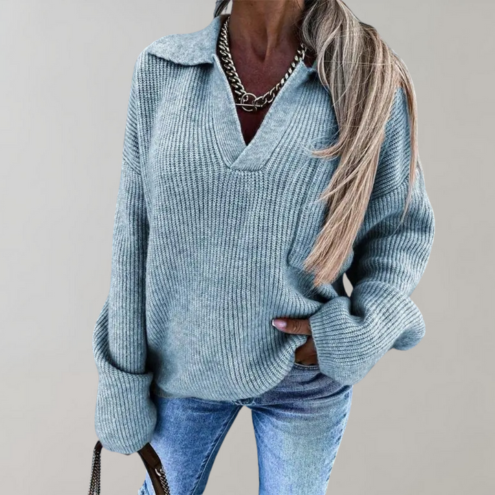 Drune | Oversized Pullover für Damen mit V-Ausschnitt