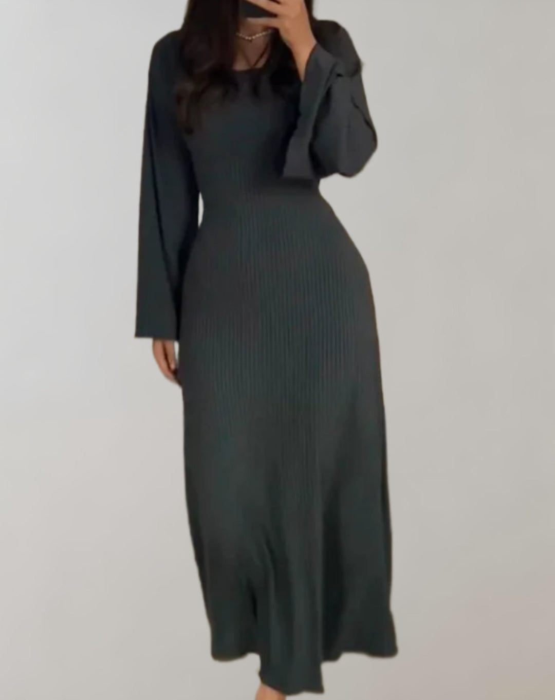 Drune | Bodycon Kleid mit Langen Ärmeln und Rundem Ausschnitt für Damen