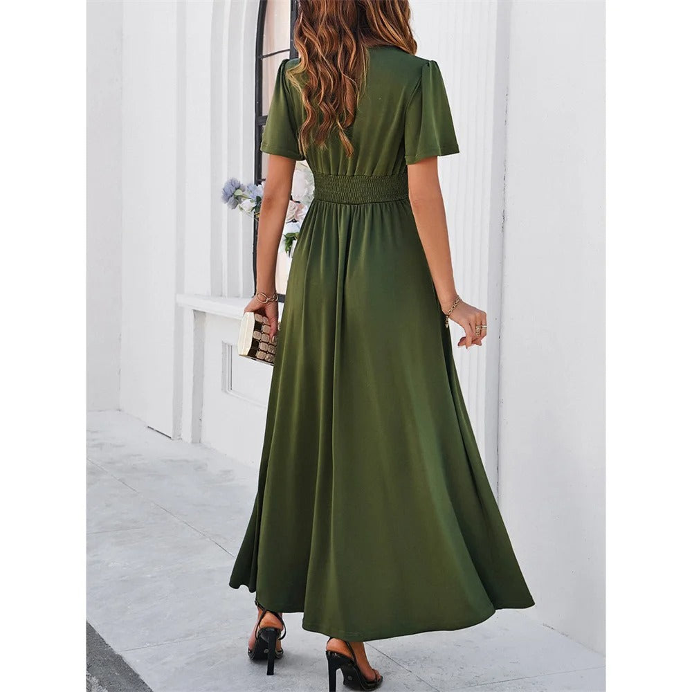 Drune | Rote V-Hals Bodycon Kleid