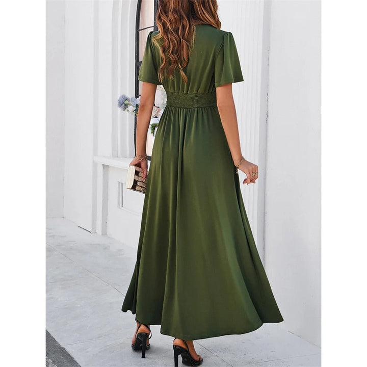 Drune | Rote V-Hals Bodycon Kleid