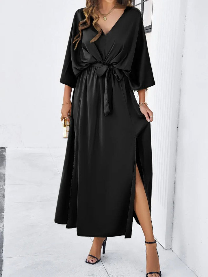Drune | V-Ausschnitt Kleid mit Schlitz für Frauen