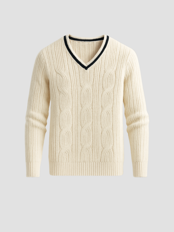 Drune | Strickpullover mit Drune | Ausschnitt und Zopfmuster