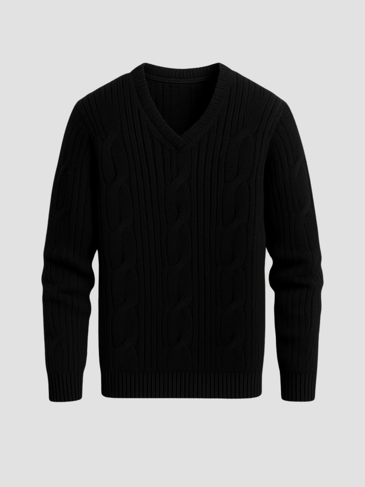 Drune | Strickpullover mit Drune | Ausschnitt und Zopfmuster