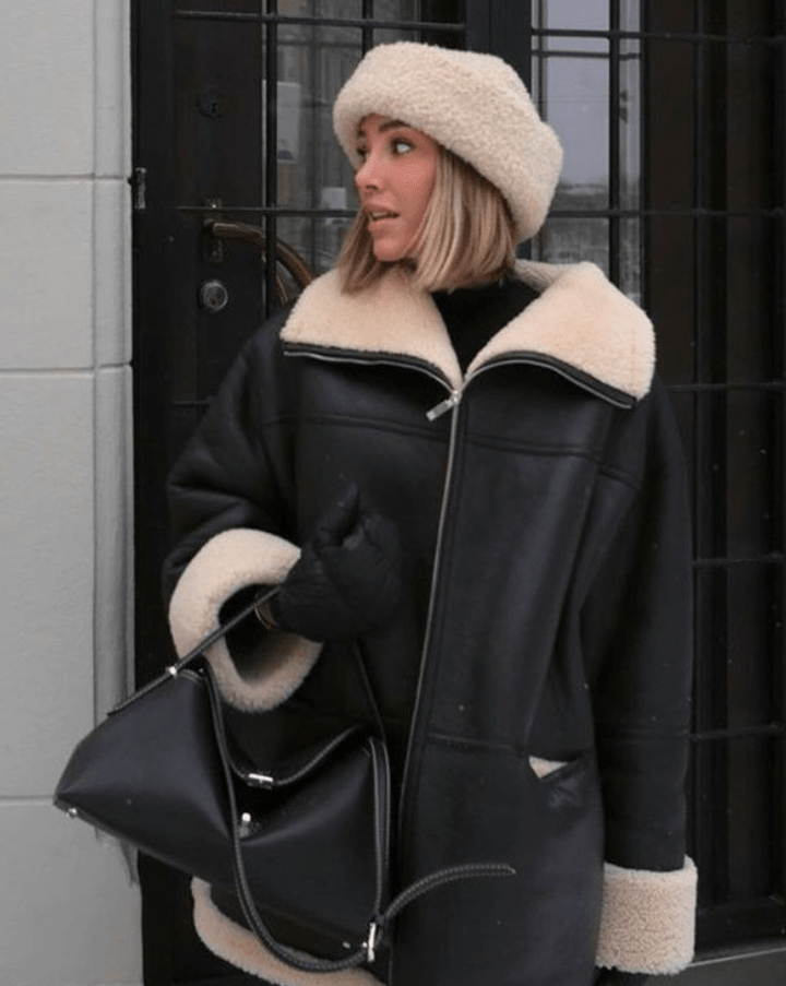 Drune | Faux-Schafsleder-Jacke - Warme Winterjacke - Kunstleder