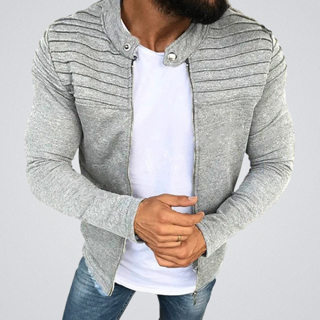 Drune | Slim Fit Herren-Strickjacke mit Faltendetail