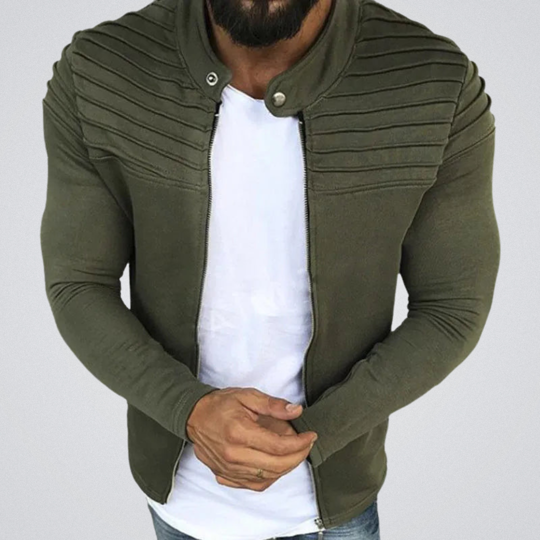 Drune | Slim Fit Herren-Strickjacke mit Faltendetail
