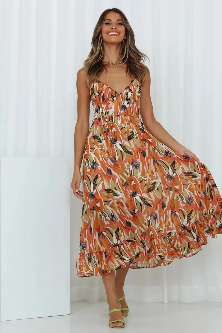 Drune | Buntes Midi-Kleid