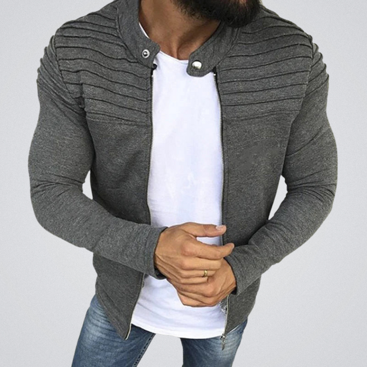 Drune | Slim Fit Herren-Strickjacke mit Faltendetail