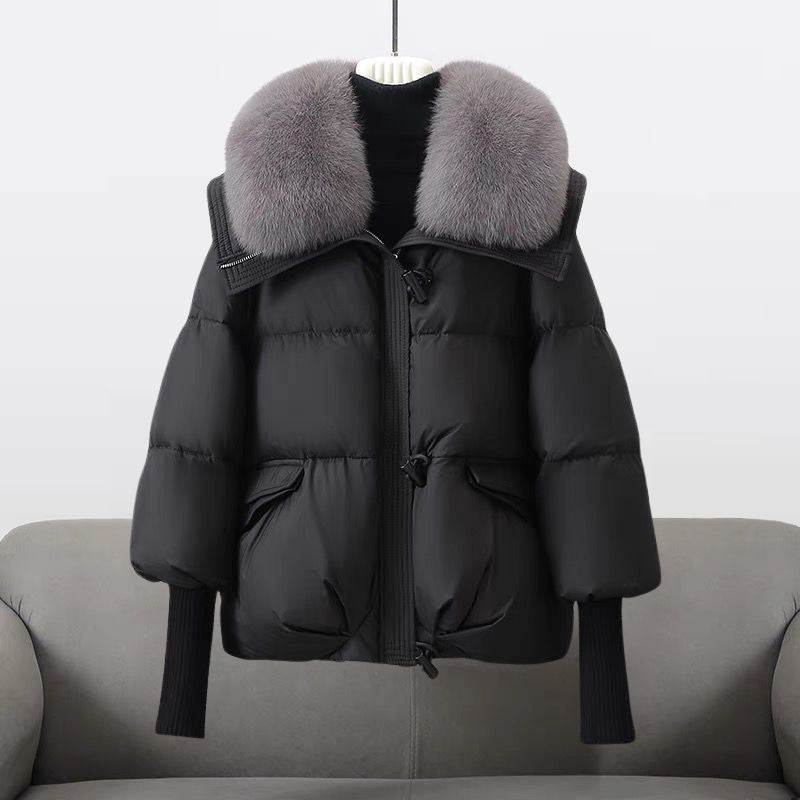 Drune | Pufferjacke - Breiter Kragen mit Reißverschluss und Druckknopfverschluss