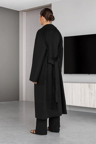 Drune | Damen Lange Woll-Trenchcoat mit Reverskragen und Eleganter Passform