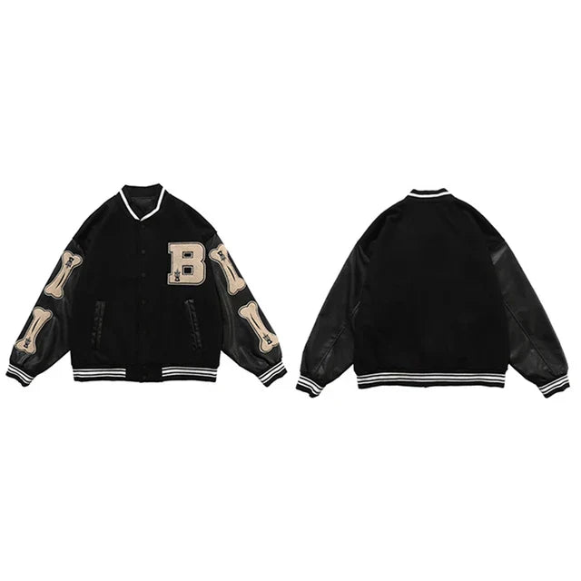 Drune | Varsity Streetwear Bomberjacke mit bestickten Patches