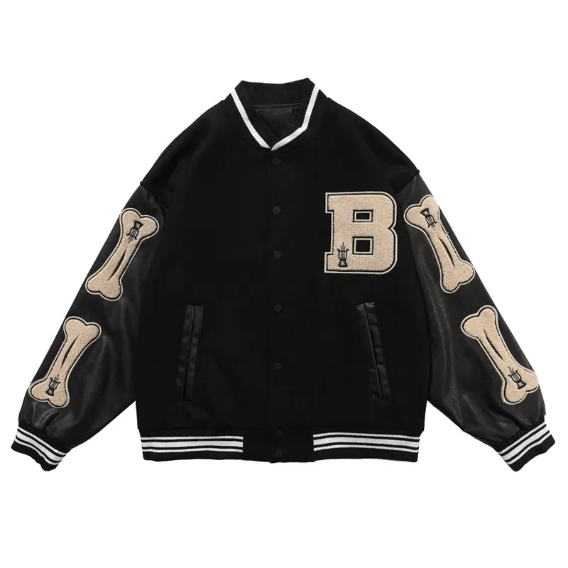 Drune | Varsity Streetwear Bomberjacke mit bestickten Patches