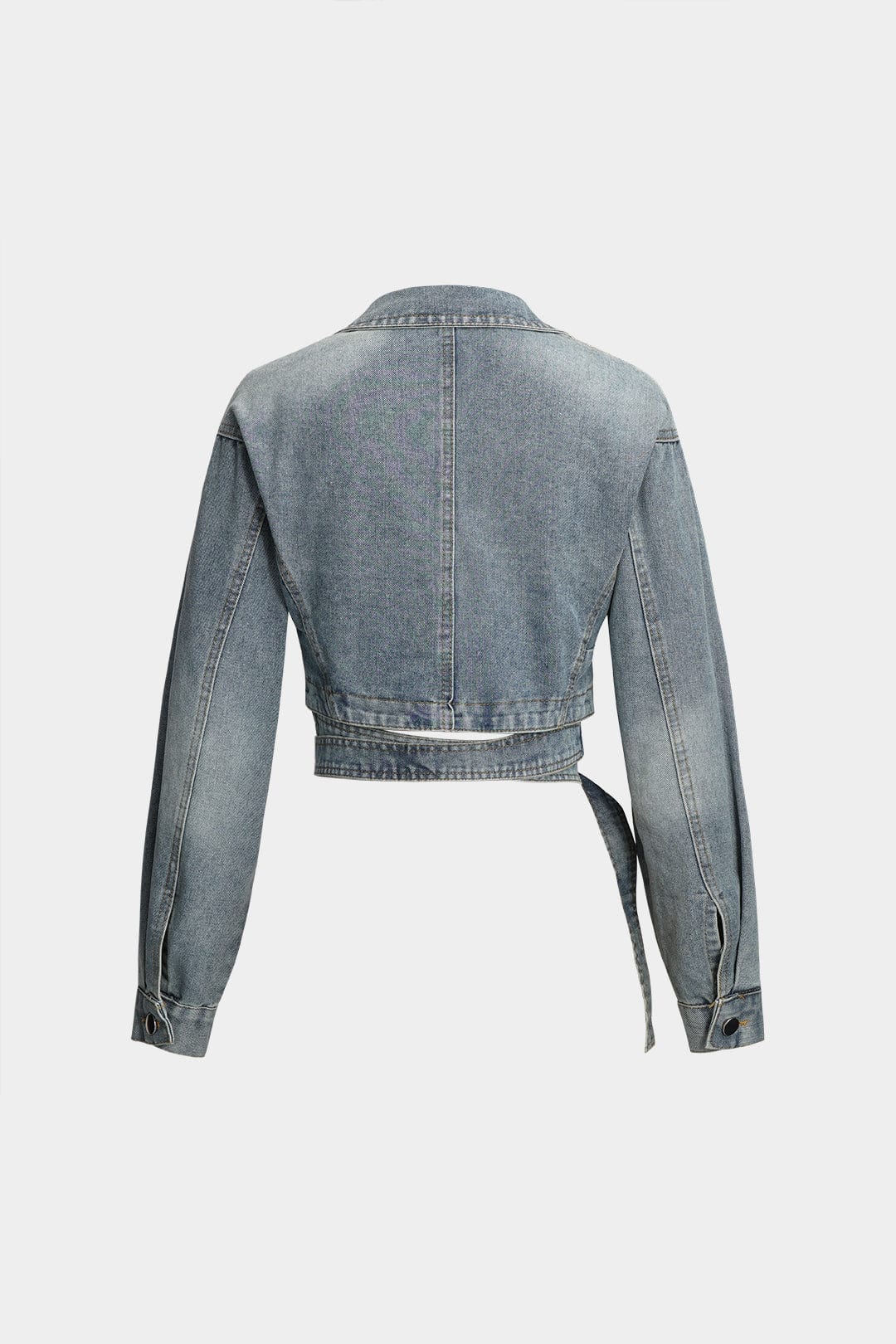 Drune | Cropped Wickeljacke Aus Denim Modern und Feminin