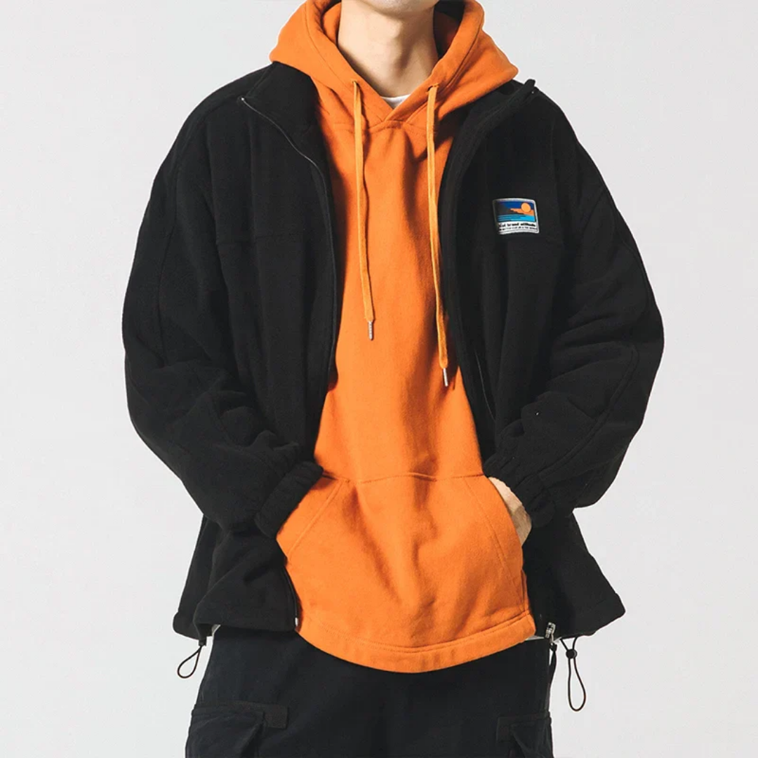 Drune | Herren Steppjacke mit Stehkragen und Reißverschluss Wärme