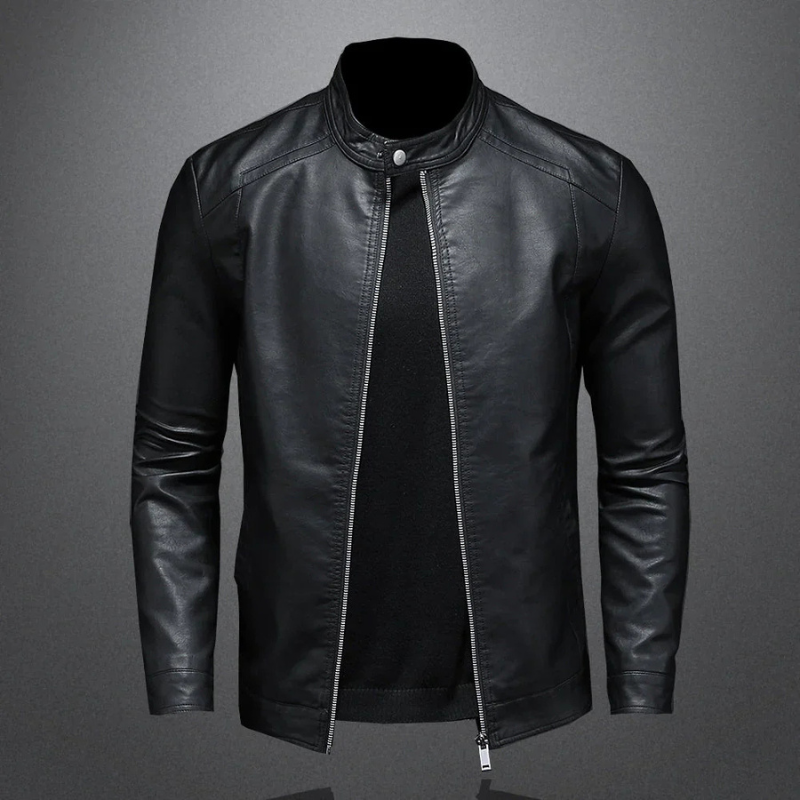 Drune | Regenfester schwarzer Motorradjacke für Herren Slim Fit