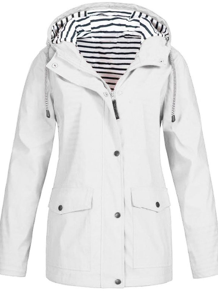 Drune | Kapuzen-Regenjacke - Leicht & Atmungsaktiv - Gestreiftes Futter - Allwetter-Bekleidung