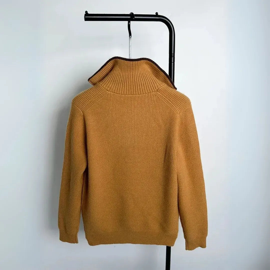 Drune | Strickpullover Damen mit Kontrastkragen