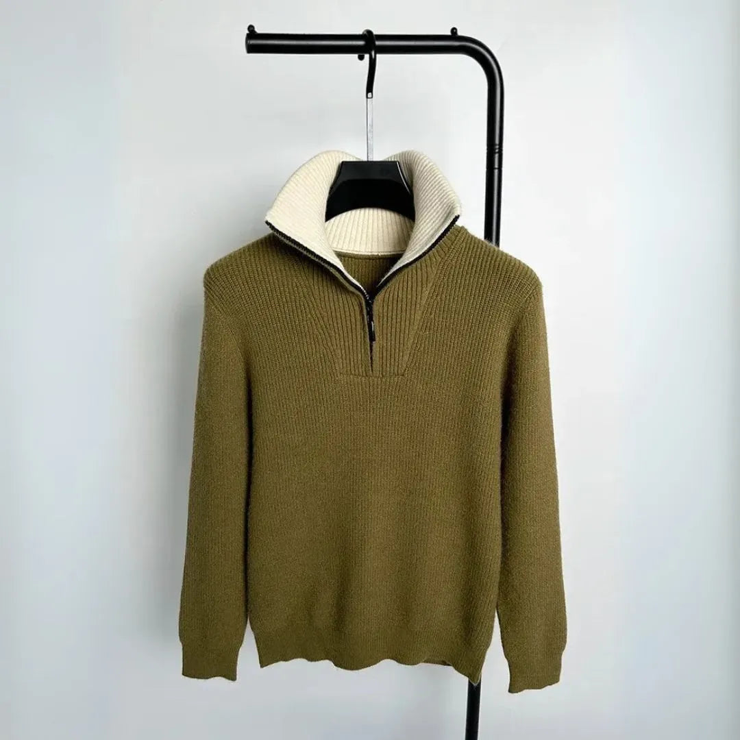 Drune | Strickpullover Damen mit Kontrastkragen