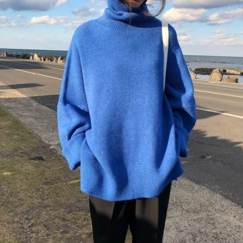 Drune | Strickpullover Übergroß Passform Rollkragen Weich Und Warm Lange Ärmel