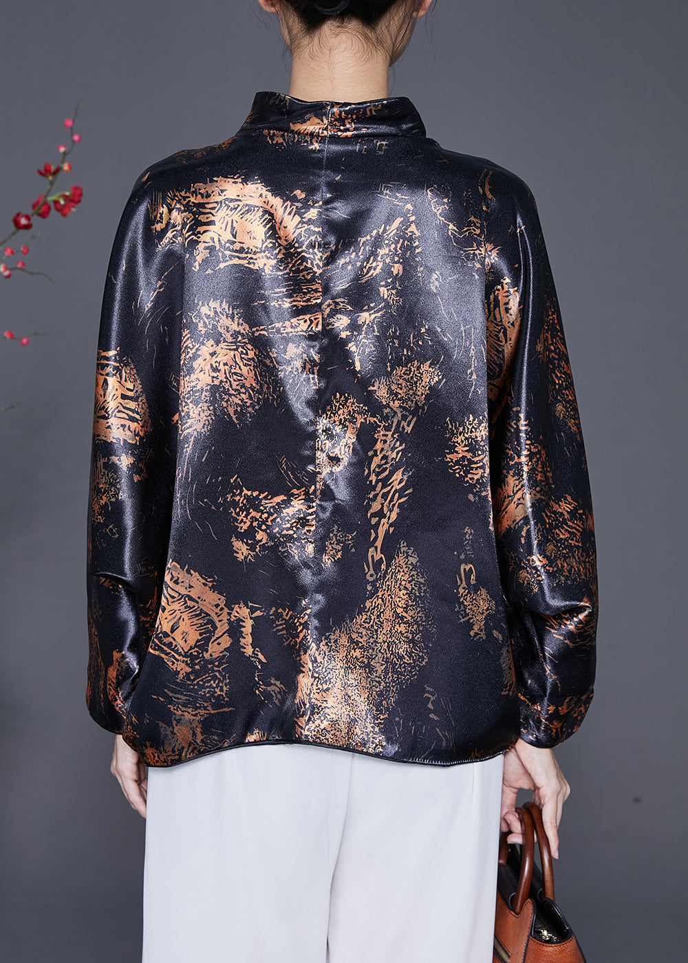 Drune | Schwarze Quastenprint Baumwollmäntel