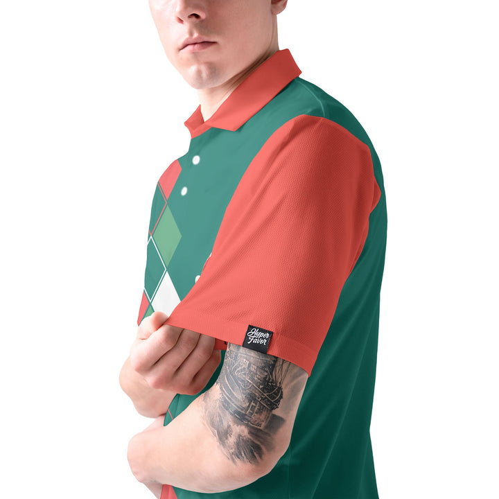 Drune | Vintage Weihnachten 80er Herren Polohemd