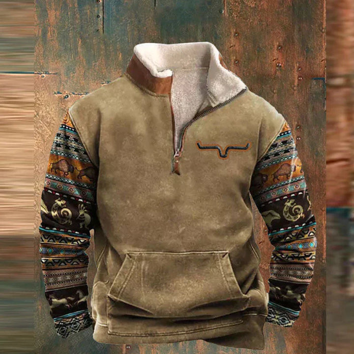 Drune | Vintage Halb-zip Jacke für Männer
