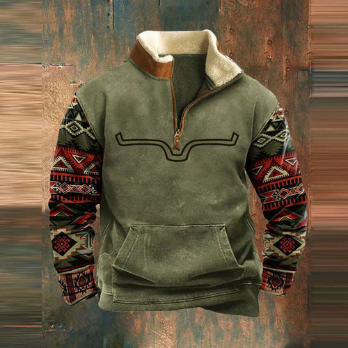Drune | Vintage Halb-zip Jacke für Männer