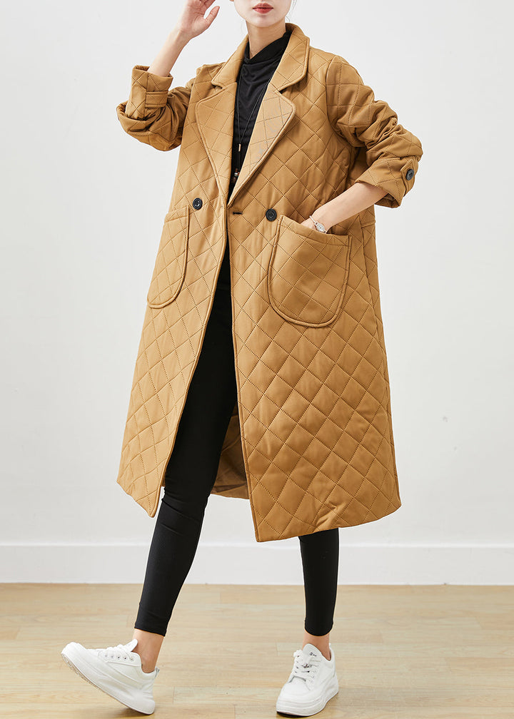 Drune | Khaki Notched Plaid Taschen Baumwollmäntel