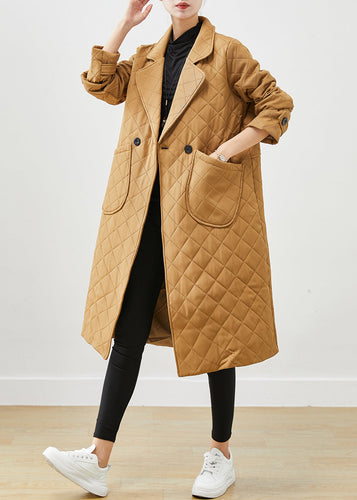 Drune | Khaki Notched Plaid Taschen Baumwollmäntel