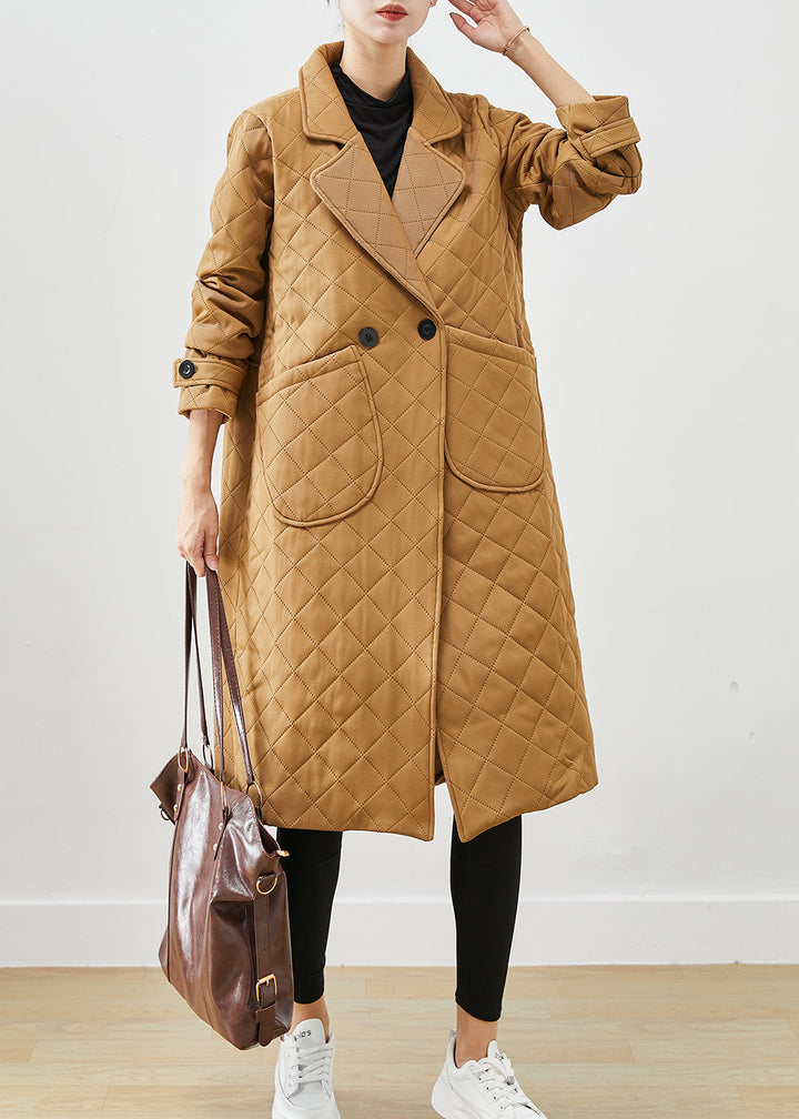 Drune | Khaki Notched Plaid Taschen Baumwollmäntel